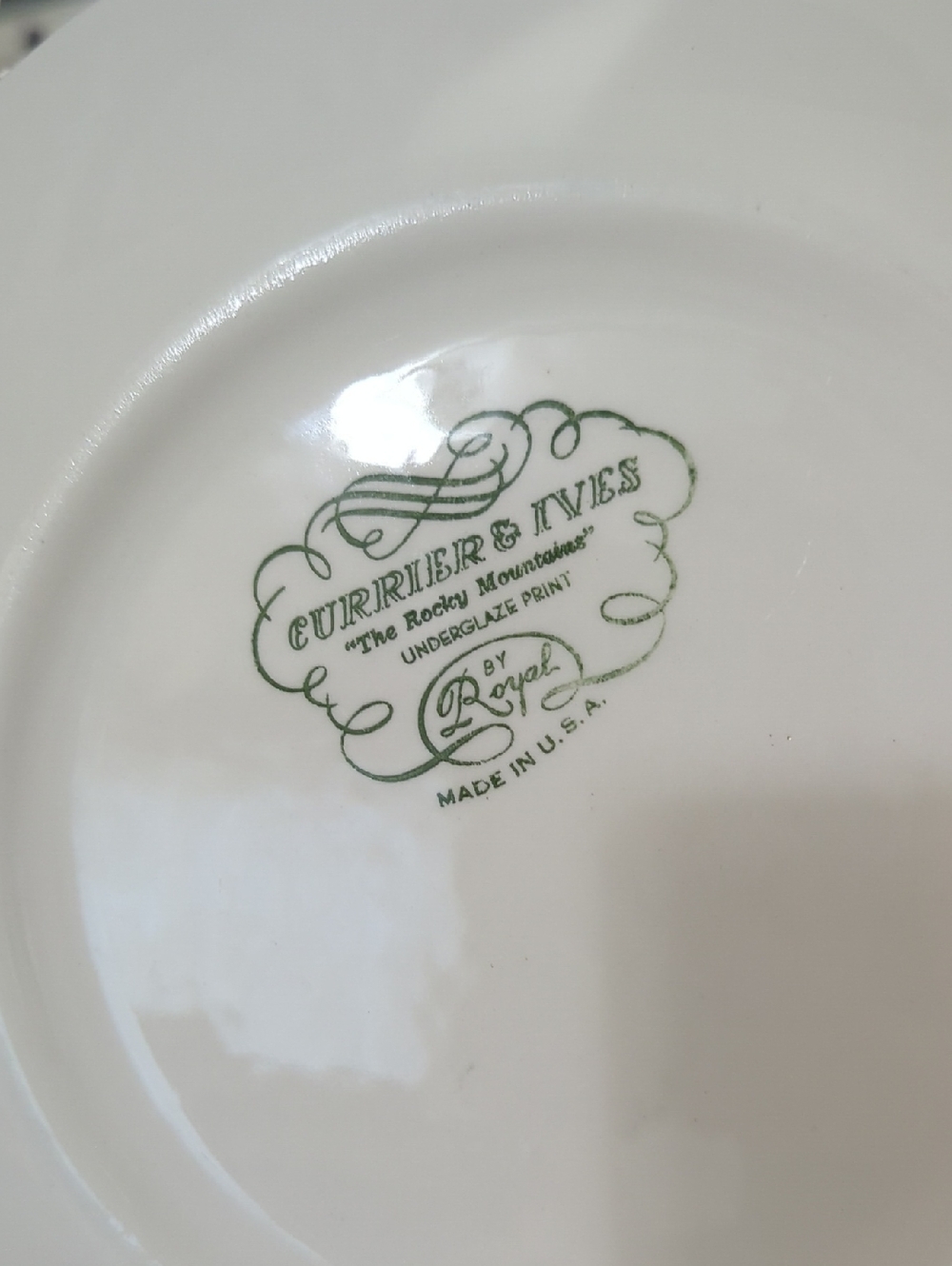 Vintage Currier & Ives Royal China "The Rocky Mountains" Chop Plate Platter - Picture 3 of 4
